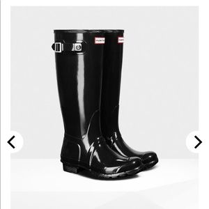 Black Gloss Tall Hunter Rainboots